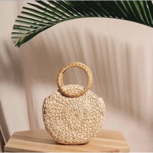 Bolso de jacinto de agua hecho a mano, diseño compacto, asas de transporte convenientes, cierre abierto Floral de Vietnam, decoración de flores - Product Image 1