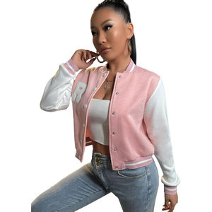 เสื้อครอปสตรีเสื้อแจ็กเก็ตคอตตอนขนสัตว์ระบายอากาศได้ดีปักลายยาวสำหรับฤดูหนาว - Product Image 1