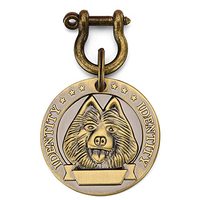Breloque de collier en laiton avec motif chien pour chiens et chiots, étiquette d'identification personnalisée pour animaux de compagnie, pendentif durable, impression typographique, logo personnalisé
