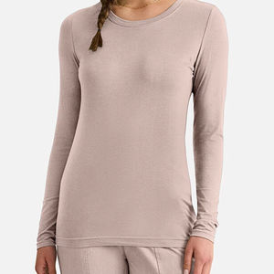 Chemises de travail respirantes à manches longues en tricot 100% coton extensible, sous-vêtements pour l'hôpital - Product Image 1