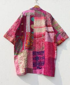 Chaqueta Kantha de Algodón Hecha a Mano Estilo Étnico Bohemio Vintage Kantha Kimono Robe - Product Image 5