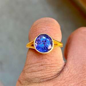 Pendentif en argent sterling 925 avec tanzanite sertie en bélière, certifié IGI, taille brillant, élégant, parfait pour les fiançailles et les anniversaires - Product Image 5