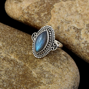 Bohemian Jewelry Natural <b>Labradorite</b> <b>Ring</b> Marquse Shape 925 Sterling Silver Trendy Design Handmade Women Fine Engagement Wedding - Product Image 6