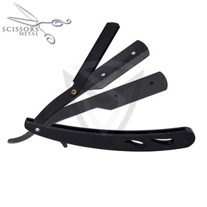 Maquinilla de Afeitar de Seguridad Recta Plateada de Alta Calidad para Hombre con Mango de Madera, Cabezal de Acero Inoxidable, Latón y Aleación de Zinc para Barberías - Product Image 1