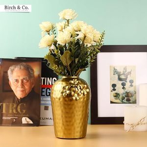 Top Selling Modern Antique Gold Coated Stainless Steel Iron Flower <b>Vase</b> Elegant Outdoor Home Garden <b>Decor</b> Party Wedding Events - Product Image 6