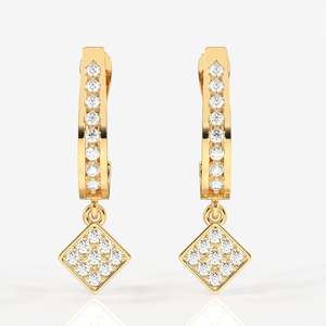 Aros con Diamantes Cultivados en Laboratorio en Oro de 18K, Elegantes Pendientes de Diamantes - Product Image 1