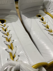 Leather Piping Boxing <b>Gloves</b> White <b>Lace</b> up Boxing Sparring <b>Gloves</b> & Punching <b>Gloves</b> for Training - Product Image 4