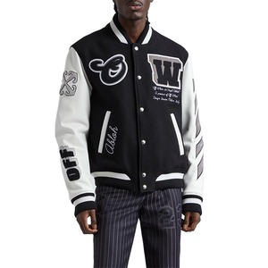 Blouson aviateur pour homme Blouson universitaire 100% coton pour homme avec écusson logo Design personnalisable pour vestes pour homme de style classique - Product Image 1