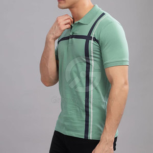 Camiseta de Punto Sólido Transpirable para Hombre, Logotipo Personalizado Impreso, Elegante, MOQ Bajo - Product Image 2