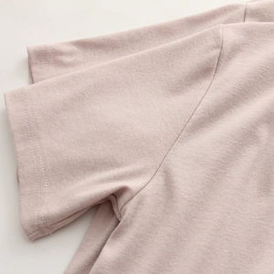 Camiseta de manga corta regular para mujer más vendida, venta al por mayor de gran tamaño, cuello redondo de algodón liso, camisetas de cuello redondo para mujer - Product Image 5