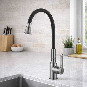 <span class=keywords><strong>Robinet</strong></span> de cuisine gris anthracite en acier inoxydable 304 avec poignée ajourée, <span class=keywords><strong>flexible</strong></span> en silicone, tête de pulvérisation ABS et cartouche céramique - Product Image 5