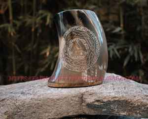 Recién llegado, taza de cuerno de búfalo Natural Medieval, jarra vikinga pulida para cerveza y hidromiel, artesanías naturales hechas a mano - Product Image 3