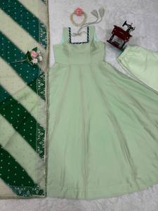 Diseñador indio y pakistaní hermoso pesado Dupatta vestido largo con elegante seda Kurti vestido traje tela - Product Image 6