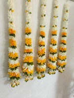 Guirlande de Fleurs Décorative en Tissu Rose Jaune Écologique MandapTemple Décoration Lovey-Dovey String Pendaison de Crémaillère Porte Murale Déco