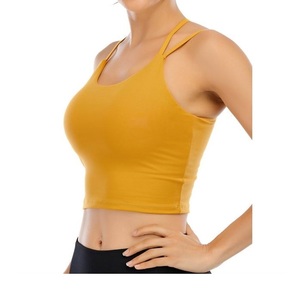 Nouvelle conception de la mode Logo personnalisé femmes décontracté côtelé recadrée débardeur entraînement Fitness femmes été haut court vêtements de gymnastique - Product Image 3