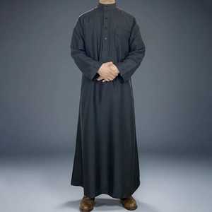 Caftan islamique traditionnel pour hommes Jubba Jalabiya Thobe à manches courtes décontracté arabe Ramadan Robe pour les musulmans - Product Image 1