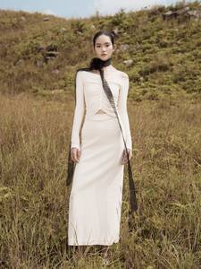 Hand-beaded ERICA PENCIL <b>SKIRT</b> 88% Cotton 11% Polyester 1% Spandex Size <b>S</b> M L Available Long <b>Women's</b> <b>Skirts</b> Sustainable Fashion - Product Image 2