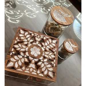 Caja de regalo acrílica moderna con exquisita tapa con Incrustaciones de nácar, diseño árabe personalizado, decoración festiva de boda Eid - Product Image 4