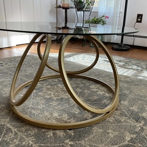 Mesa de Centro Moderna de Lujo en Metal Dorado con Tapa de Espejo y Marco Dorado, Muebles de Sala de Estar, Decoración Elegante para el Hogar - Product Image 4