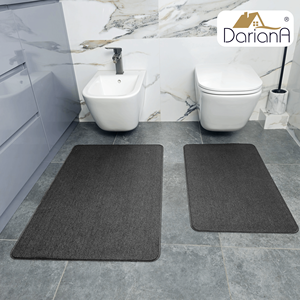 Alfombra Delgada Geométrica de Poliéster Lavable a Máquina Antideslizante DarianA Twist Gris de 60x90 cm con Respaldo de Goma Espumada y Perfil Bajo - Product Image 3