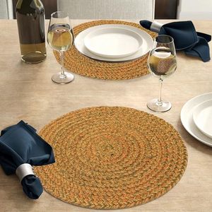 Versatile Jute Braided Beast <b>Table</b> Place Mats for Dining <b>Bedside</b> Home Decor for Pads & Pads - Product Image 1