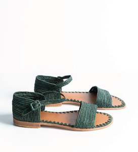 Sandales plates marocaines, mules, sandales en paille, sandales Boho - Product Image 1