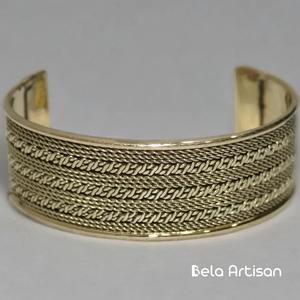 Brazalete de Latón, Brazalete Étnico de Latón, Brazalete Dorado para Hombre, Brazalete de Latón Ajustable, Brazalete de Metal Bohemio, Brazalete Tribal - Product Image 3