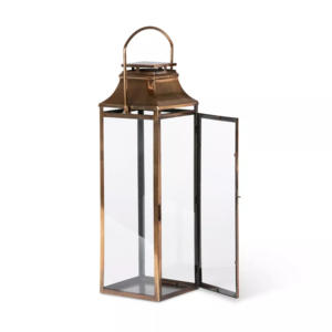 Lanterne porte-bougie en cuivre antique de luxe, design moderne, disponible en différentes tailles pour la décoration intérieure - Product Image 6