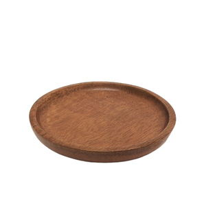 Juego de 3 platos redondos de madera de Acacia, color Natural, tamaño pequeño, vajilla de último diseño para decoración de restaurante y cocina - Product Image 3