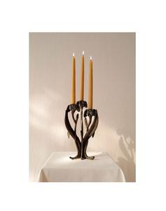 Bougeoir en métal autoportant avec design torsadé et finition artisanale adapté aux foyers ou à la décoration intérieure - Product Image 2