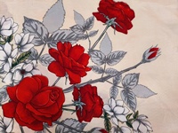 Vente en gros directe d'usine, tissu brossé imprimé floral rouge et blanc 100% polyester pour la literie, les vêtements et les textiles de maison