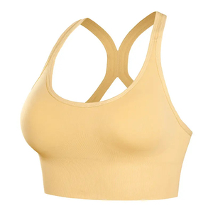 Ensemble de soutien-gorge de sport de yoga pour femmes grandes tailles, logo personnalisé, sexy, sans couture, XL, haute qualité, respirant, réversible, simple devant - Product Image 1