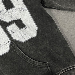 Custom Vintage Acid Wash Zip Up Diseño de impresión Oversized Boxy Fit Hoodie Streetwear Style OEM Services Fabricante mayorista - Product Image 2