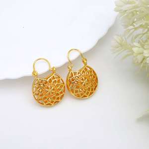 Best Selling 18K Gold Plated Handmade <b>Ethnic</b> Jewelry Trendy Wholesale Tribal Drop Earrings for Women New Arrival <b>Accessories</b> - Product Image 2