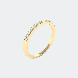 Anillo de media eternidad con diamantes de corte redondo y engaste pavé, joyería elegante y minimalista, banda para uso diario, regalo de moda para mujer - Product Image 2