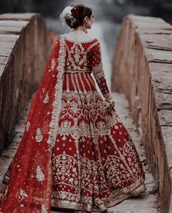 DAZZLING EMBROIDERY ON BEAUTIFUL BRIDAL <b>BLOUSE</b> WITH LEHENGA DRESS Embellished WITH CRYSTAL GLASS BEADS,STONE & DABKA work @ 2022 - Product Image 1