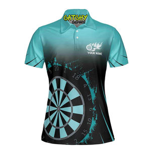 Vente en gros de t-shirts polo à séchage rapide personnalisés de grande taille vêtements de sport de conception de fléchettes de mode avec technique d'impression par sublimation - Product Image 5