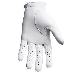 Gant de golf pour main droite, blanc, bleu marine, en cuir véritable, antidérapant, fermeture auto-agrippante, gant de sport unisexe - Product Image 3