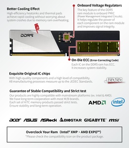 KINGSMAN GAMING XMP et EXPO Desktop DDR5 16GBX2 6400MHz en stock pour PC de jeu - Product Image 3