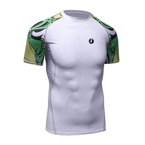 เสื้อแรชการ์ดแขนสั้นสำหรับผู้ชายเสื้อป้องกันผื่นแขนสั้นพิมพ์ลายโลโก้ตามสั่ง - Product Image 2