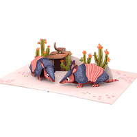 Cartes de vœux 3D pop-up sur le thème des armadillos en couple pour la Saint-Valentin, carte pop-up 3D avec enveloppe, parfaite pour la Saint-Valentin