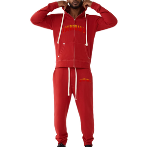 Ensemble survêtement décontracté pour homme, coupe classique, uni, personnalisé, sweat-shirt et pantalon de jogging - Product Image 1