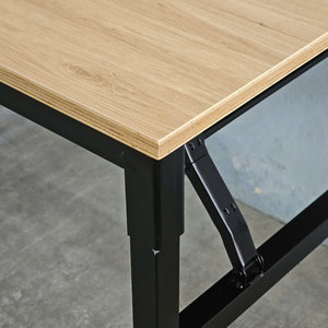 HOBP021 Modern Minimalist Folding Plywood Desk with Iron <b>Legs</b> 120x60x75cm <b>Foldable</b> Office Furniture for Bedroom Meeting <b>Table</b> - Product Image 5