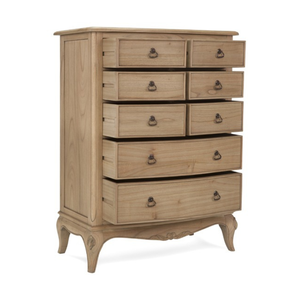 Light Elegant London Bedroom Collection Cofre ancho alto para dormitorio de madera maciza de MINDI con acabado natural - Product Image 3