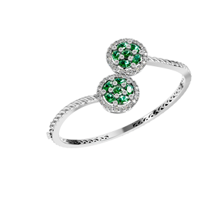 Elegant 925 Sterling <b>Silver</b> Rhodium Plated Oval Cut Moissanite Link Cluster <b>Charm</b> Bangles <b>Bracelets</b> Parties Gift - Product Image 1