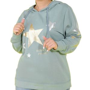 PRO ENTERPRISES Sweat à capuche surdimensionné 100% coton pour femme Design décontracté imprimé sur mesure avec manches longues et logo avant doublé - Product Image 1