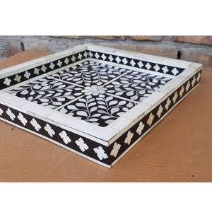 Plateau fait main en incrustation d'os standard meubles de restaurant à domicile plateau en incrustation d'os meilleure qualité grossiste d'Inde PAR HF CRAFTS - Product Image 5