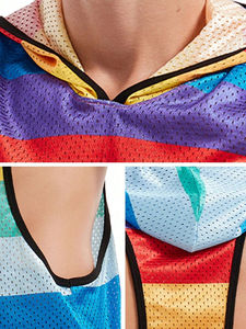 Custom Puff Print Fitted <b>Hoodie</b> <b>Sleeveless</b> T Shirts Wholesale Gym Bodybuilding Athletic 95% Mesh 5% Spandex Men Tank Top - Product Image 4