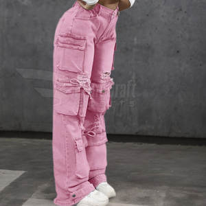 Jeans holgados de fabricación de fábrica de alta calidad, los pantalones vaqueros holgados de mujer hechos en Pakistán más vendidos - Product Image 5