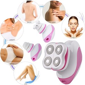 Rasoir électrique rechargeable sans fil pour femmes, tondeuse bikini étanche et brosse nettoyante, tondeuse corporelle indolore - Product Image 4